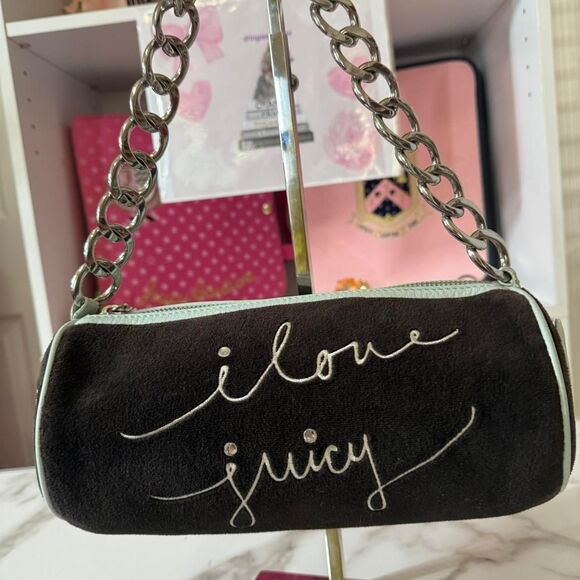 Juicy Couture Handbags - SOLD Y2K Vintage “I Love Juicy “ Brown Barrel Bag